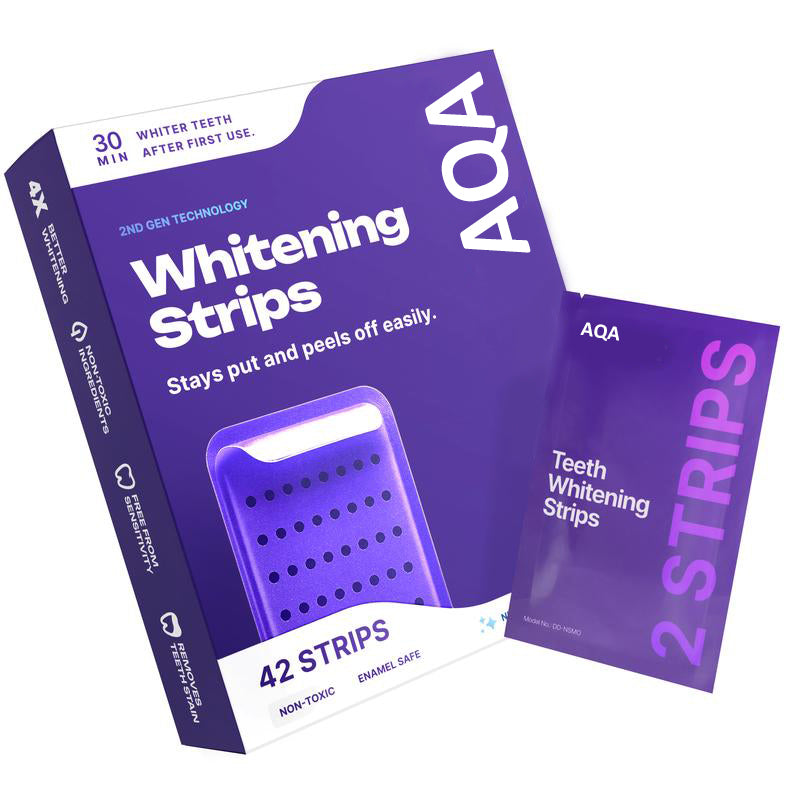 š Christmas Special! AQA Teeth Whitening Strips - 21 Treatments | Safe for Enamel & Sensitive Teeth | 50% OFF