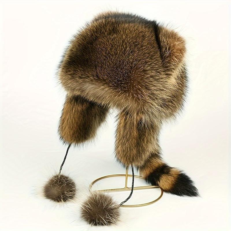 🎁 Black Friday 60% OFF! Raccoon Tail Mood Hat – Detachable Fluffy Earmuffs, Cozy Winter Accessory