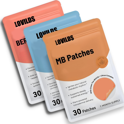 LOVILDS Targeted Gut & Bloat Relief Patches | Vegan Steady-Release Formula
