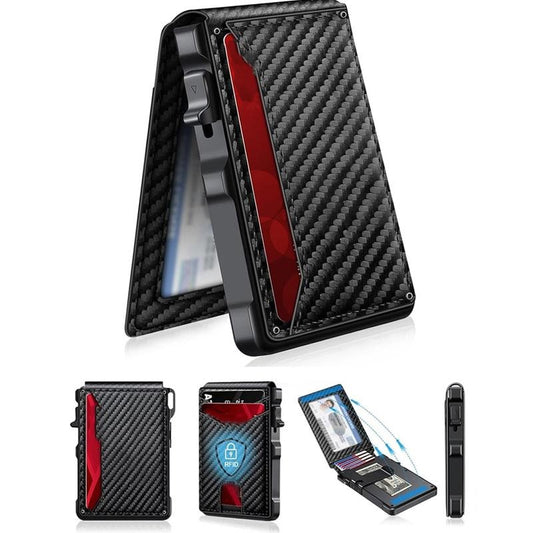 🔥Last Day 60% OFF🎁Leather Wallet with Pop Up Aluminium Case RFID Blocking and Slim Bifold Design