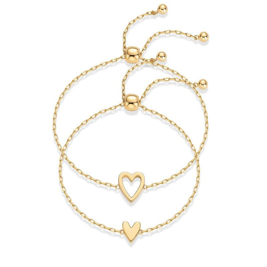 DIYSTAR Dainty Heart Charm Bracelet - Adjustable Link Chain for Women, Meaningful Gift