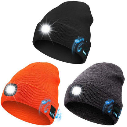 🎄 Christmas Knit Hat with 6-LED Headlamp | 50% OFF Festival Lights & Winter Hat Set（副本）