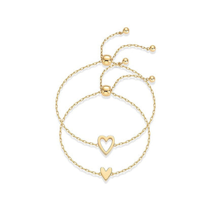 DIYSTAR Dainty Heart Charm Bracelet - Adjustable Link Chain for Women, Meaningful Gift（副本）
