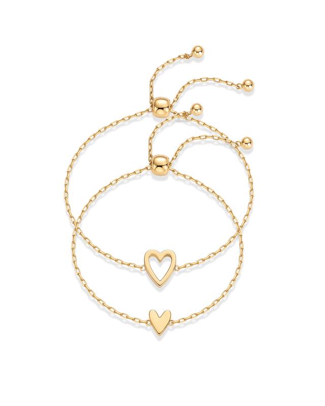 DIYSTAR Dainty Heart Charm Bracelet - Adjustable Link Chain for Women, Meaningful Gift（副本）