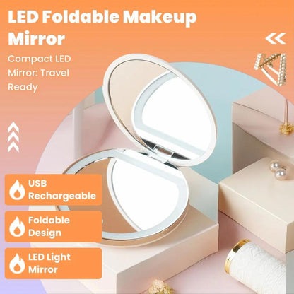 💄 50% OFF Black Friday Kit | LED Travel Makeup Mirror | Foldable & Portable with Lights