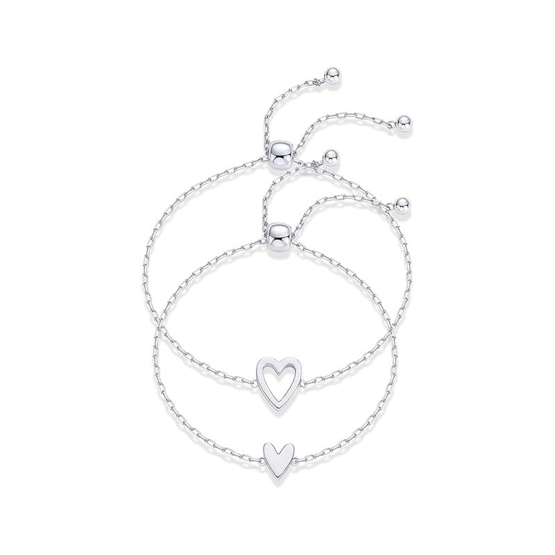 DIYSTAR Dainty Heart Charm Bracelet - Adjustable Link Chain for Women, Meaningful Gift（副本）