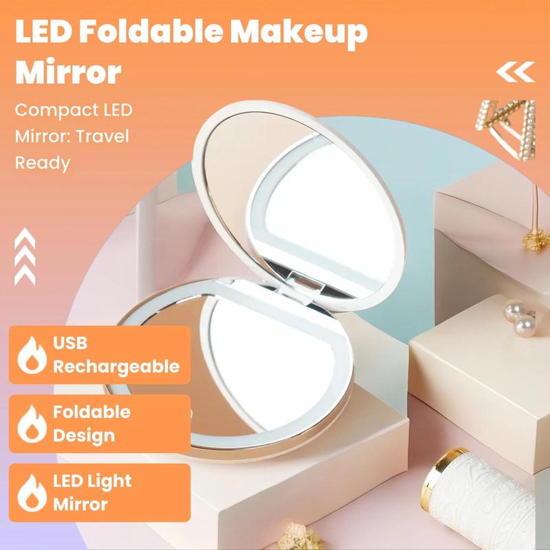 💄 50% OFF Black Friday Kit | LED Travel Makeup Mirror | Foldable & Portable with Lights（副本）
