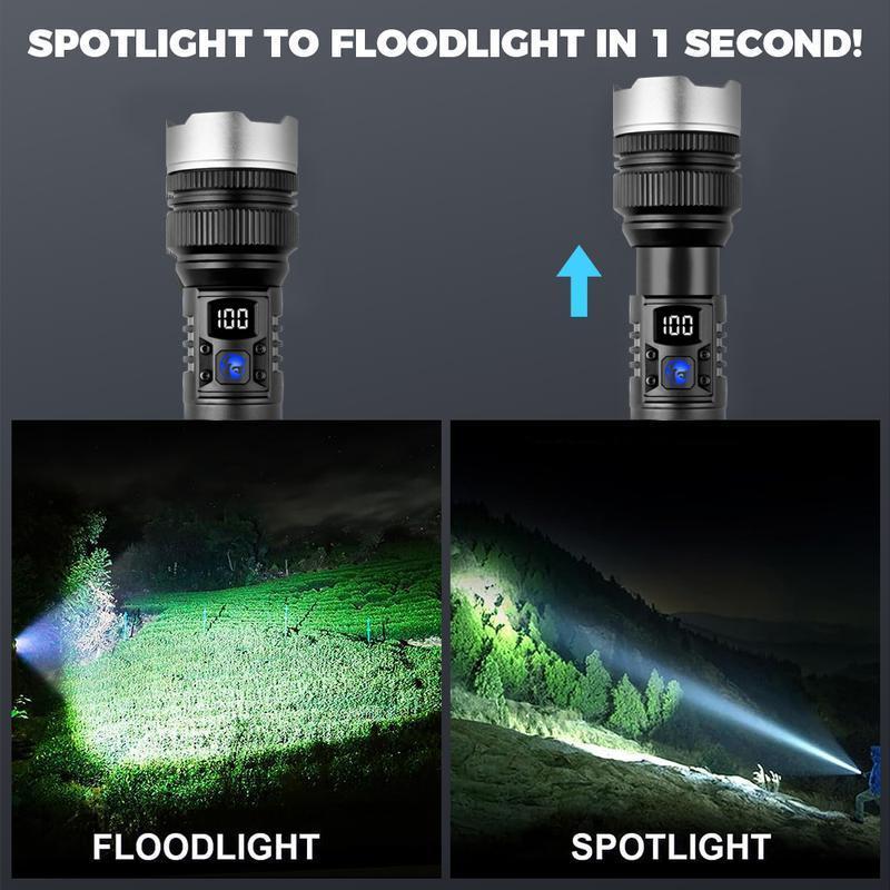 🎄 50% OFF Christmas Special! 2-in-1 Flashlight & Power Bank | Digital Display & Zoom | 4X Waterproof