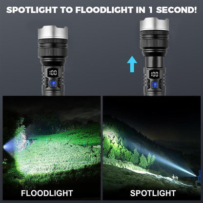 🎄 50% OFF Christmas Special! 2-in-1 Flashlight & Power Bank | Digital Display & Zoom | 4X Waterproof