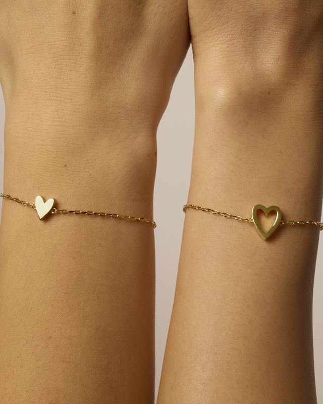 DIYSTAR Dainty Heart Charm Bracelet - Adjustable Link Chain for Women, Meaningful Gift（副本）