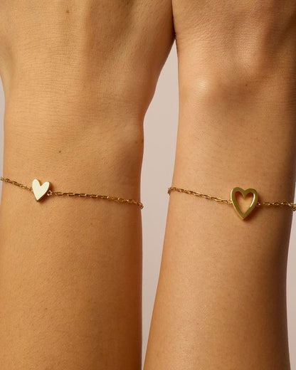 DIYSTAR Dainty Heart Charm Bracelet - Adjustable Link Chain for Women, Meaningful Gift（副本）