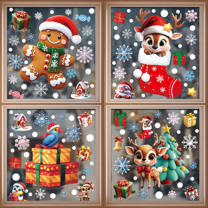 🎄 Christmas Static Cling Decals 50% OFF | Snow House, Snowman & Santa Window Stickers for Home & Shop Display（副本）