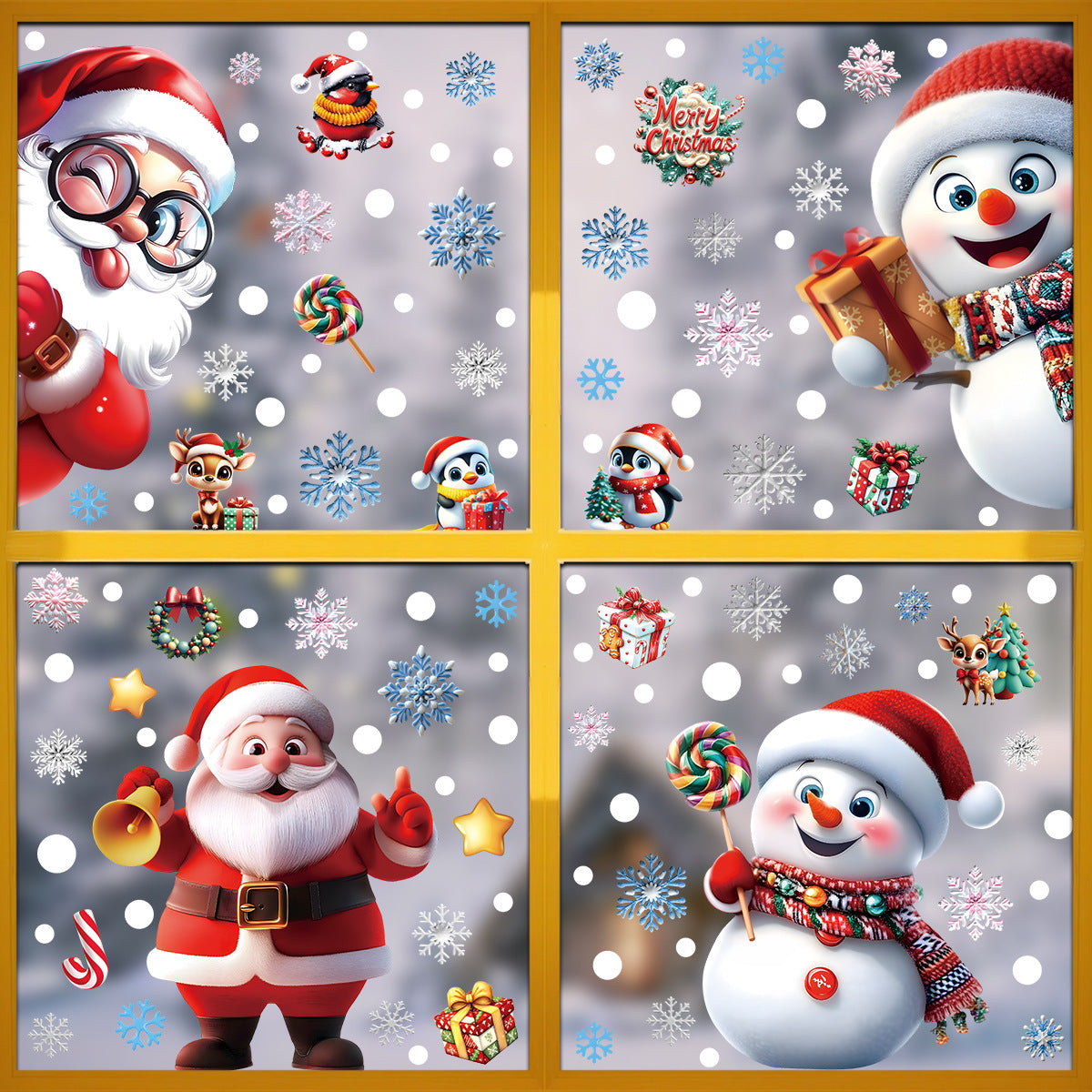 🎄 Christmas Static Cling Decals 50% OFF | Snow House, Snowman & Santa Window Stickers for Home & Shop Display（副本）