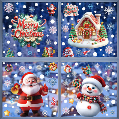 🎄 Christmas Static Cling Decals 50% OFF | Snow House, Snowman & Santa Window Stickers for Home & Shop Display（副本）
