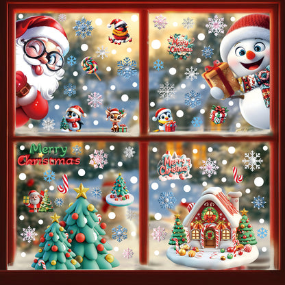 🎄 Christmas Static Cling Decals 50% OFF | Snow House, Snowman & Santa Window Stickers for Home & Shop Display（副本）