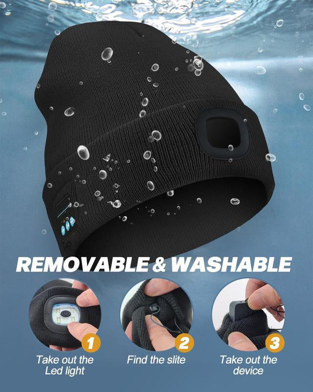 🎄 Christmas Knit Hat with 6-LED Headlamp | 50% OFF Festival Lights & Winter Hat Set（副本）