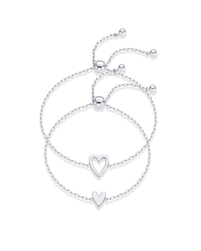 DIYSTAR Dainty Heart Charm Bracelet - Adjustable Link Chain for Women, Meaningful Gift（副本）