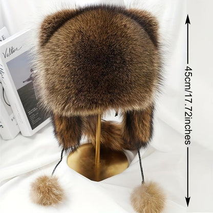 🎁 Black Friday 60% OFF! Raccoon Tail Mood Hat – Detachable Fluffy Earmuffs, Cozy Winter Accessory