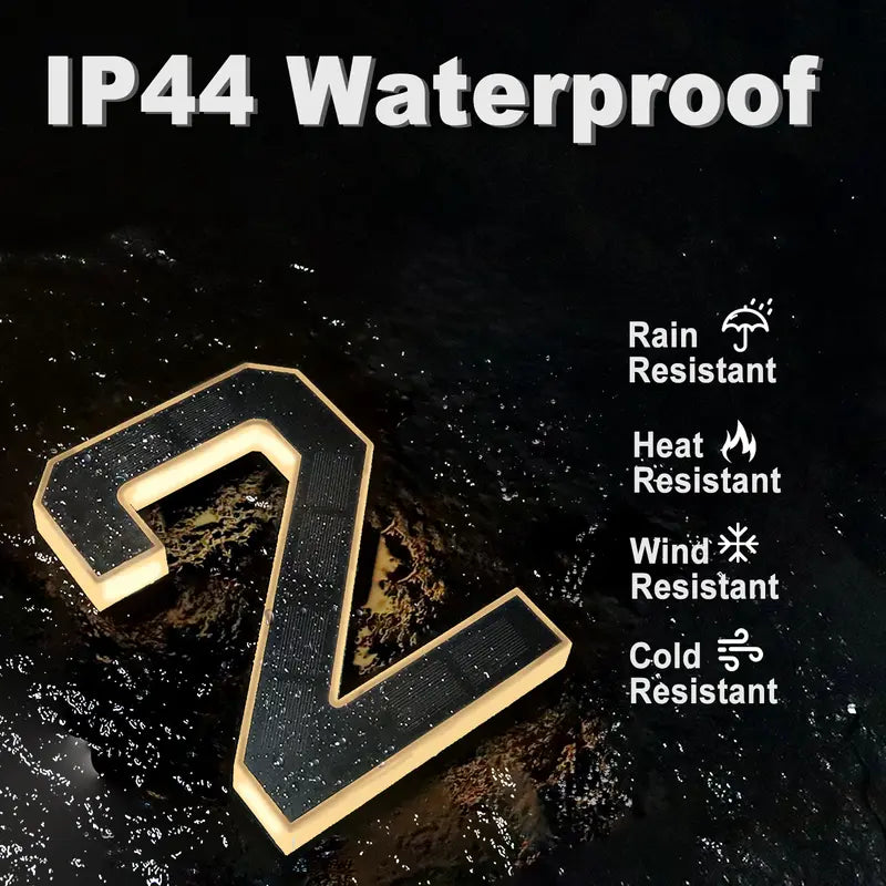 🏠Solar Illuminated House Number Sign | Auto-Sensing Light | Modern Farmhouse Style（副本）