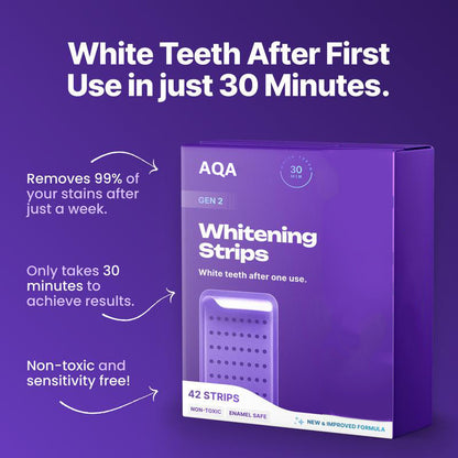 🎄 Christmas Special! AQA Teeth Whitening Strips - 21 Treatments | Safe for Enamel & Sensitive Teeth | 50% OFF（副本）