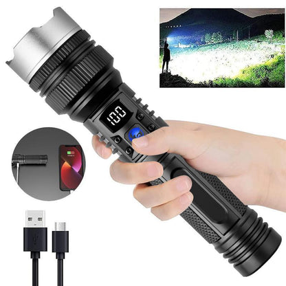 🎄 50% OFF Christmas Special! 2-in-1 Flashlight & Power Bank | Digital Display & Zoom | 4X Waterproof