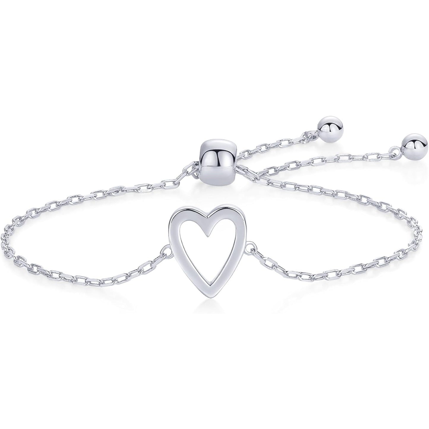 DIYSTAR Dainty Heart Charm Bracelet - Adjustable Link Chain for Women, Meaningful Gift（副本）