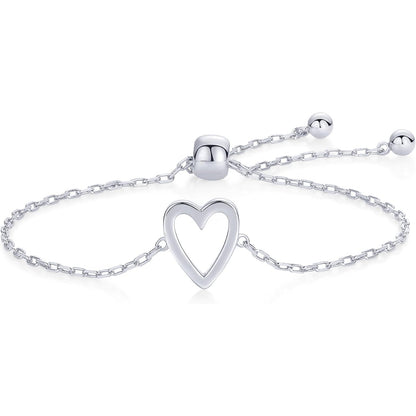 DIYSTAR Dainty Heart Charm Bracelet - Adjustable Link Chain for Women, Meaningful Gift（副本）