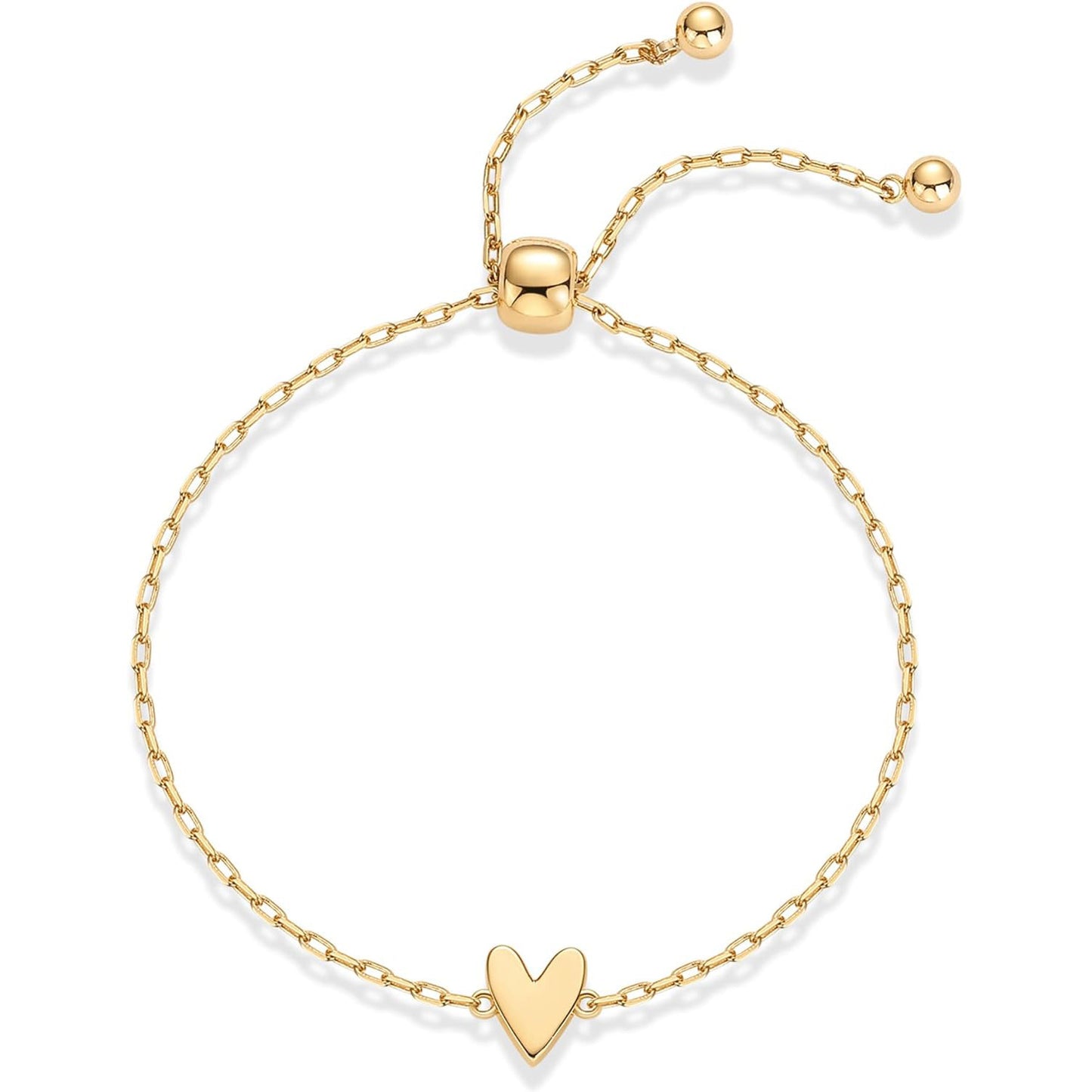 DIYSTAR Dainty Heart Charm Bracelet - Adjustable Link Chain for Women, Meaningful Gift（副本）