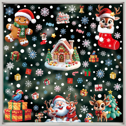 🎄 Christmas Static Cling Decals 50% OFF | Snow House, Snowman & Santa Window Stickers for Home & Shop Display（副本）