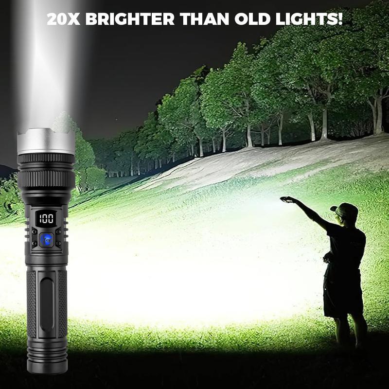 🎄 50% OFF Christmas Special! 2-in-1 Flashlight & Power Bank | Digital Display & Zoom | 4X Waterproof