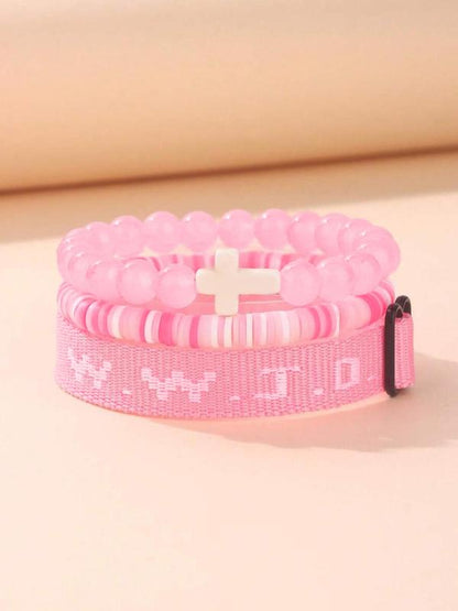 🔥50% off on the last day!🔥Letter Design Beaded Bracelet