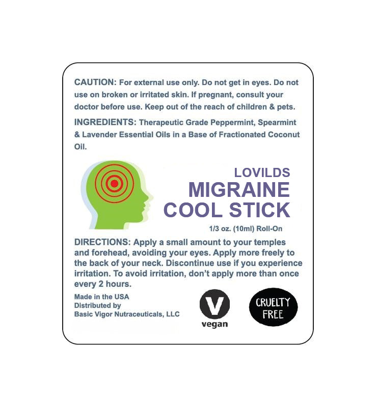 LOVILDS Migraine Cool Stick | Portable Peppermint Oil for Targeted Comfort