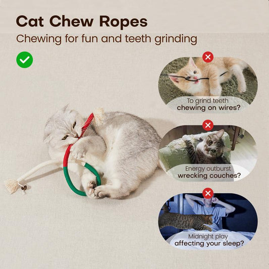 🐾 Black Friday DEAL! Cat Dental Chew Toys - 50% OFF Kitten-Safe Rope Toys for Indoor Cats
