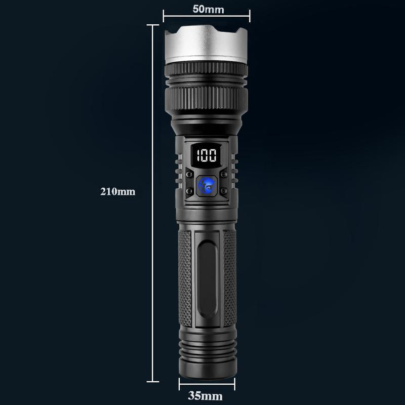 🎄 50% OFF Christmas Special! 2-in-1 Flashlight & Power Bank | Digital Display & Zoom | 4X Waterproof（副本）