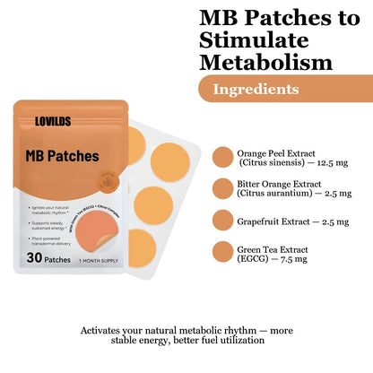 LOVILDS Targeted Gut & Bloat Relief Patches | Vegan Steady-Release Formula