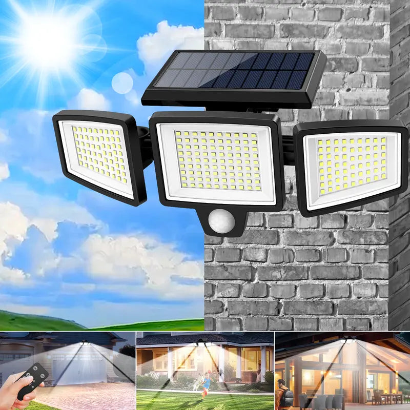 🦃 Black Friday Solar Deal! 2500LM 3-Head Security Lights | IP65 Waterproof & 3 Lighting Modes