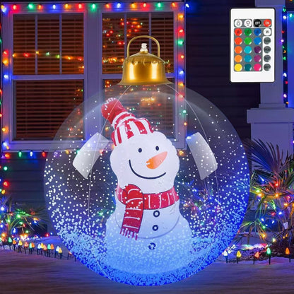 60cm Inflatable Christmas Decorative Ball Set (with LED light and red background)（副本）