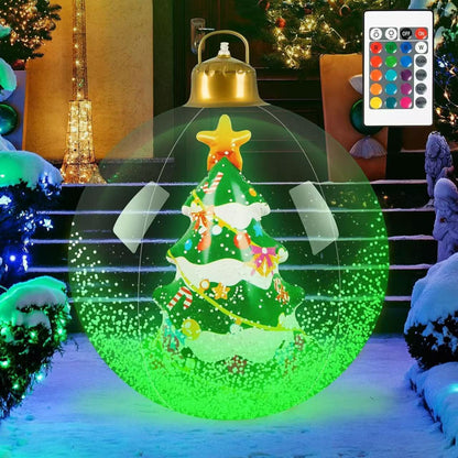 60cm Inflatable Christmas Decorative Ball Set (with LED light and red background)（副本）