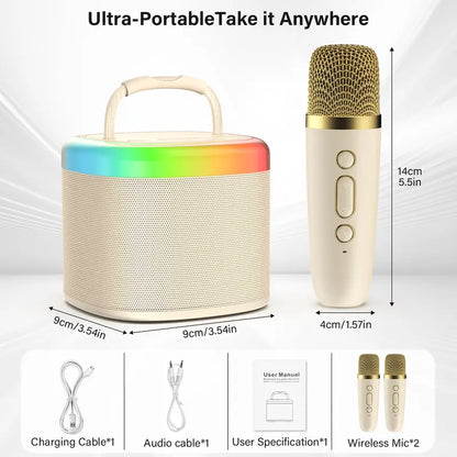 🔥 Black Friday 49% OFF! Portable Singing Set with Wireless Microphones 🎤（副本）