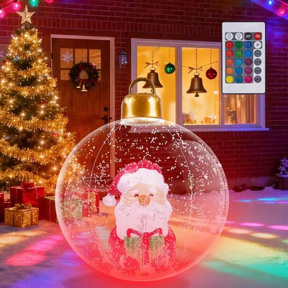 60cm Inflatable Christmas Decorative Ball Set (with LED light and red background)（副本）