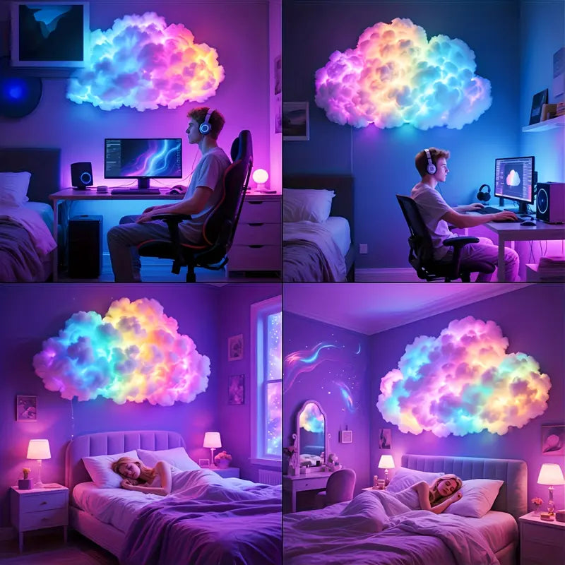 ✨ Thunder Cloud Night Light | Music Sync & DIY LED Effects（副本）