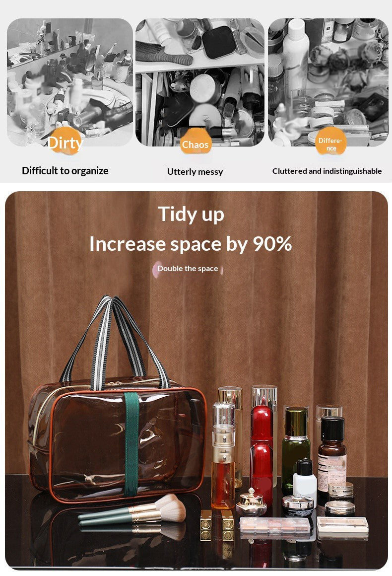 🛍️Vintage Clear Makeup Bag | Large Waterproof Cosmetic Case | Black Friday 60% OFF! 💄✨