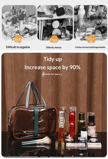 🛍️Vintage Clear Makeup Bag | Large Waterproof Cosmetic Case | Black Friday 60% OFF! 💄✨