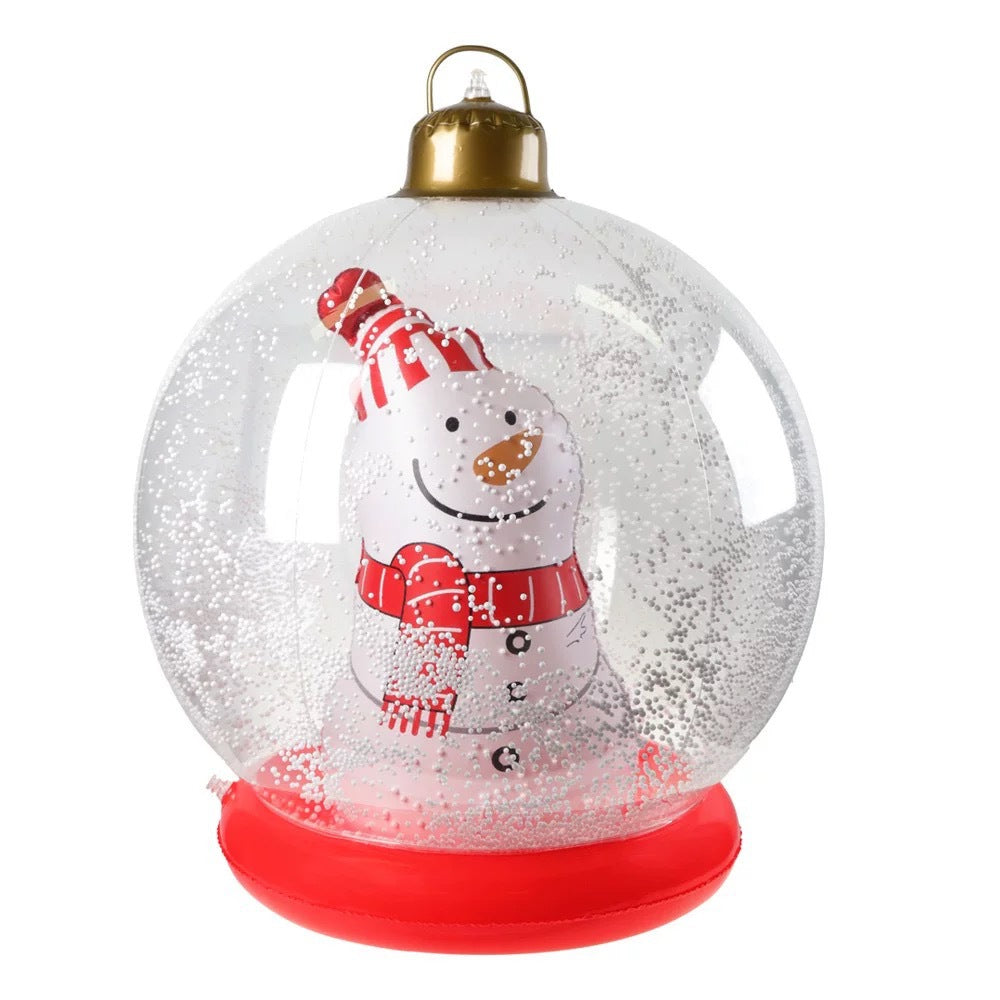 60cm Inflatable Christmas Decorative Ball Set (with LED light and red background)（副本）