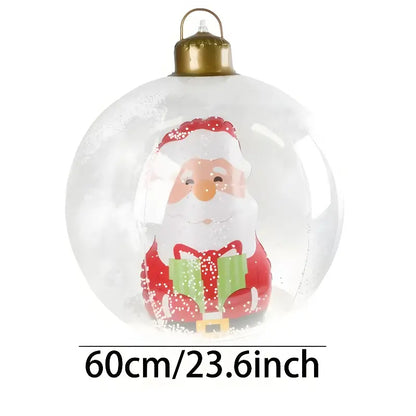 60cm Inflatable Christmas Decorative Ball Set (with LED light and red background)（副本）