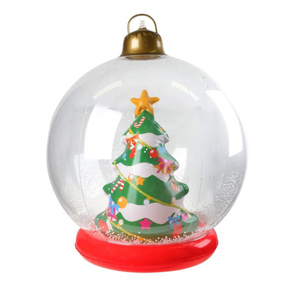 60cm Inflatable Christmas Decorative Ball Set (with LED light and red background)（副本）
