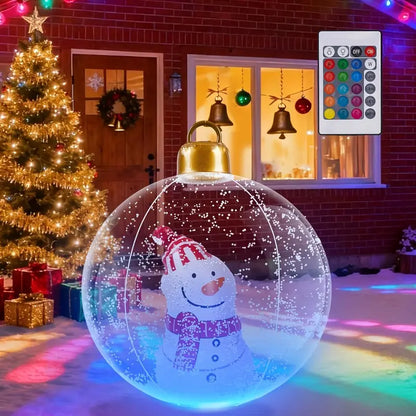 60cm Inflatable Christmas Decorative Ball Set (with LED light and red background)（副本）