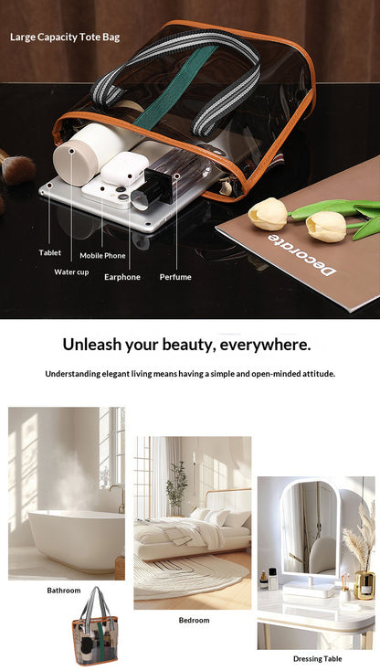 🛍️Vintage Clear Makeup Bag | Large Waterproof Cosmetic Case | Black Friday 60% OFF! 💄✨