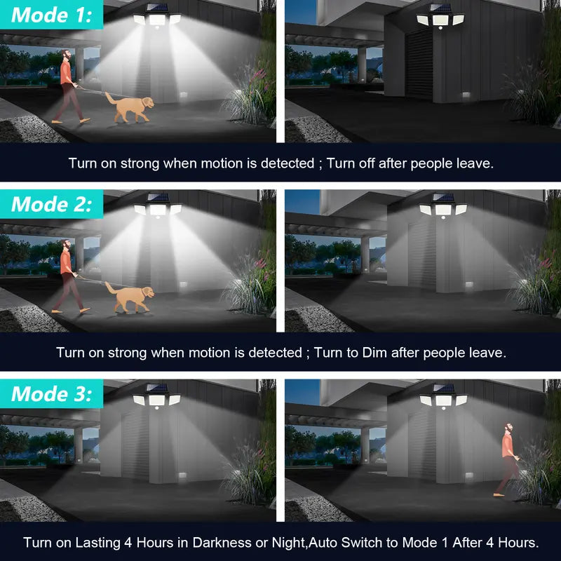 🦃 Black Friday Solar Deal! 2500LM 3-Head Security Lights | IP65 Waterproof & 3 Lighting Modes