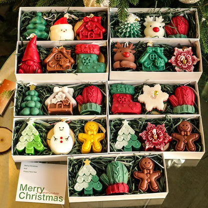 🎄 Hand-Poured Christmas Candle Trio | Holiday Home Fragrance Gift Set 🕯️（副本）